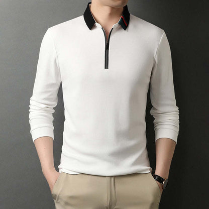 100% Cotton Designer Brand Polo Shirt Men Casual Long Sleeve Tops Men Clothes