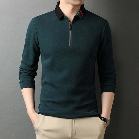 100% Cotton Designer Brand Polo Shirt Men Casual Long Sleeve Tops Men Clothes